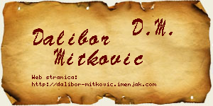 Dalibor Mitković vizit kartica